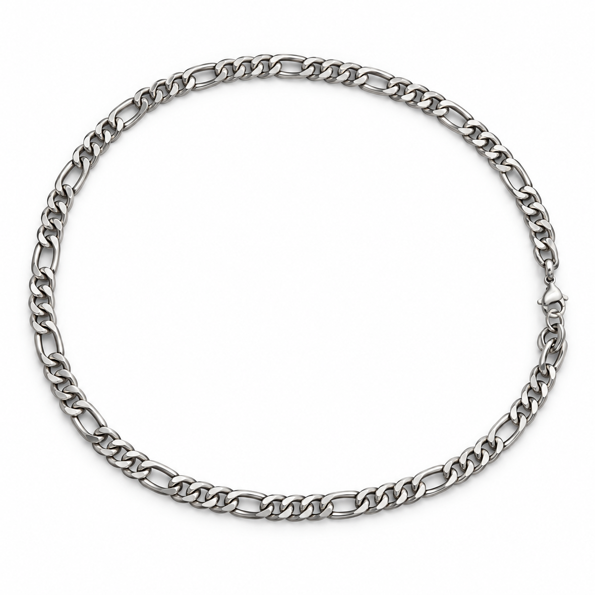 Colar masculino Myssac Atlas Figaro em aço inoxidável prateado