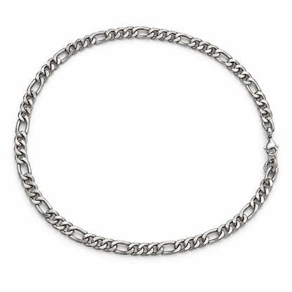 Colar masculino Myssac Atlas Figaro em aço inoxidável prateado