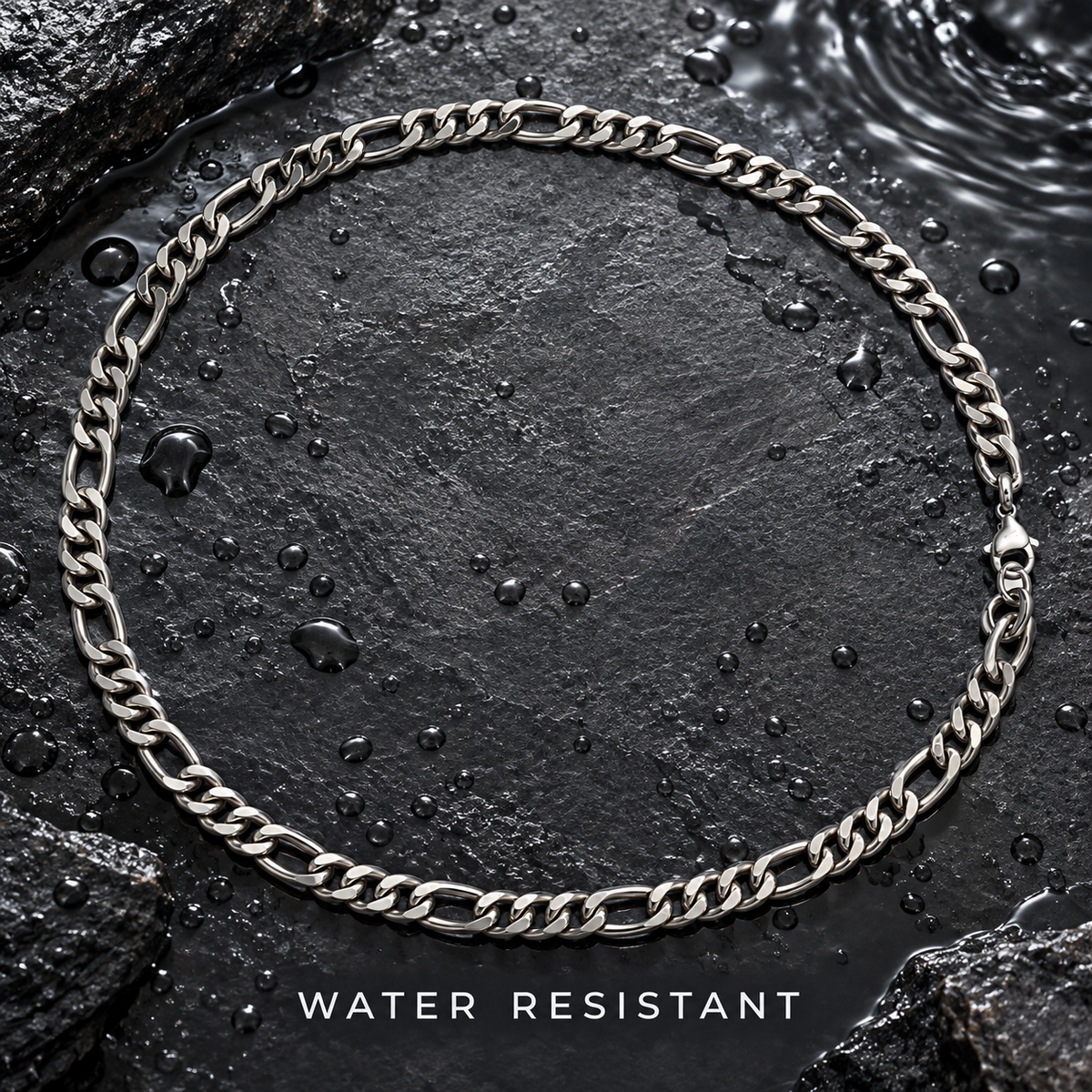 Colar em aço inoxidável resistente à água